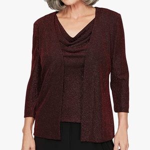 Plus Size Metallic Twinset Tank Top and Jacket